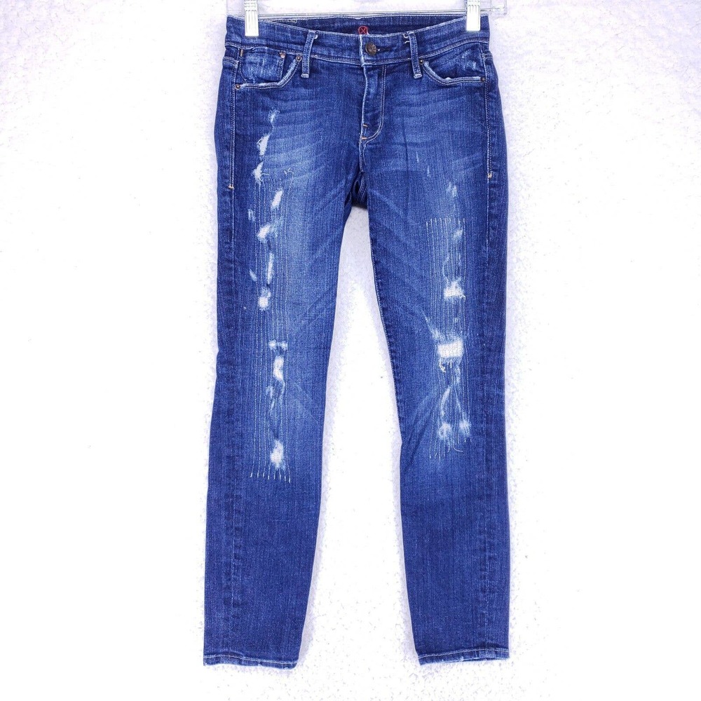 Sinclair Distressed Skinny Jeans Womens Size 24 Low Rise Soft Denim Casual Pants